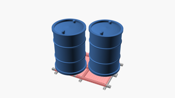 Pallet w/ barrels